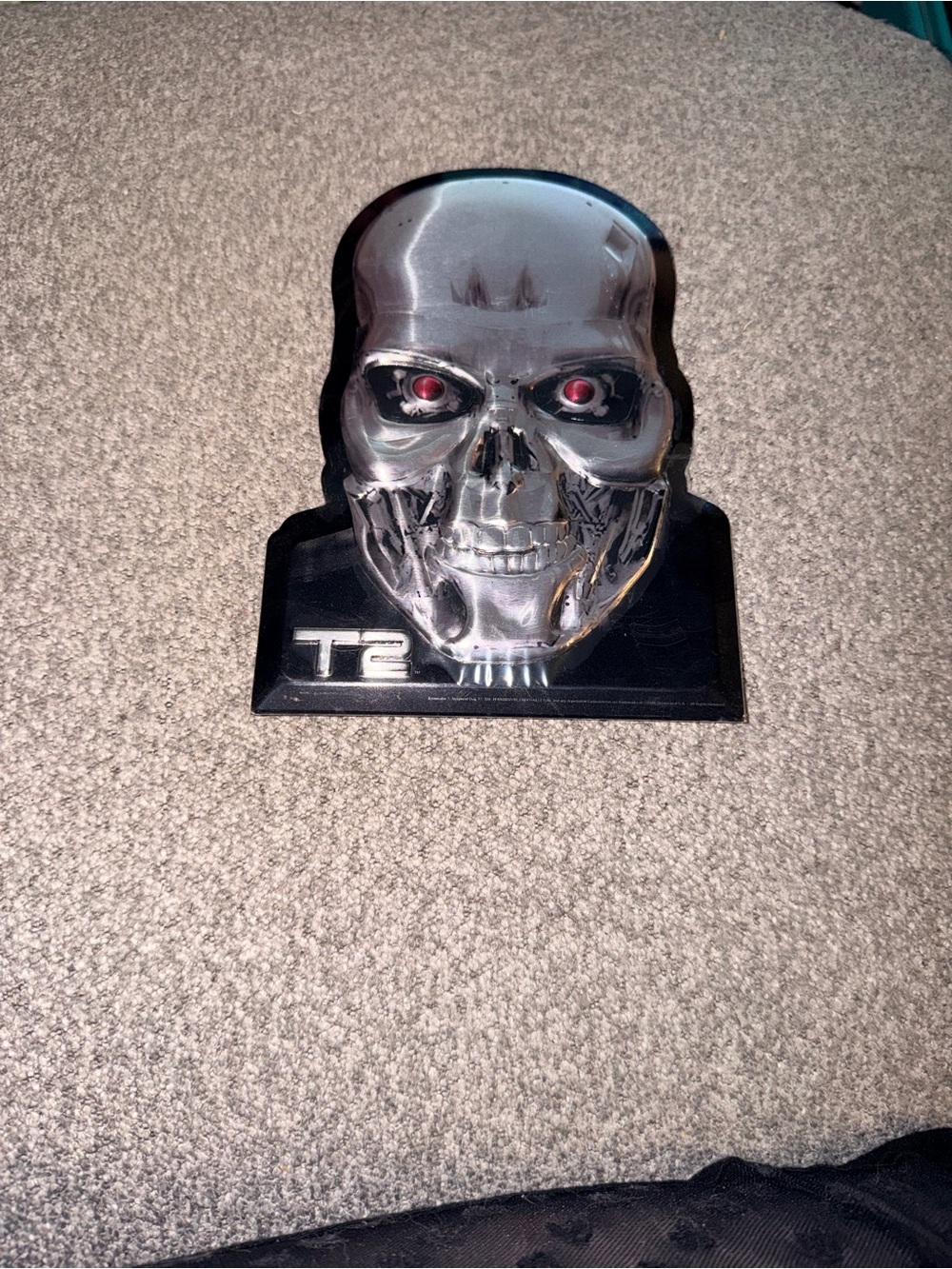 Terminator T2 Chrome Skull Display with Red Eyes